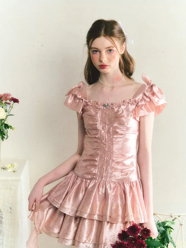Pink Birthday Cake Satin Dress