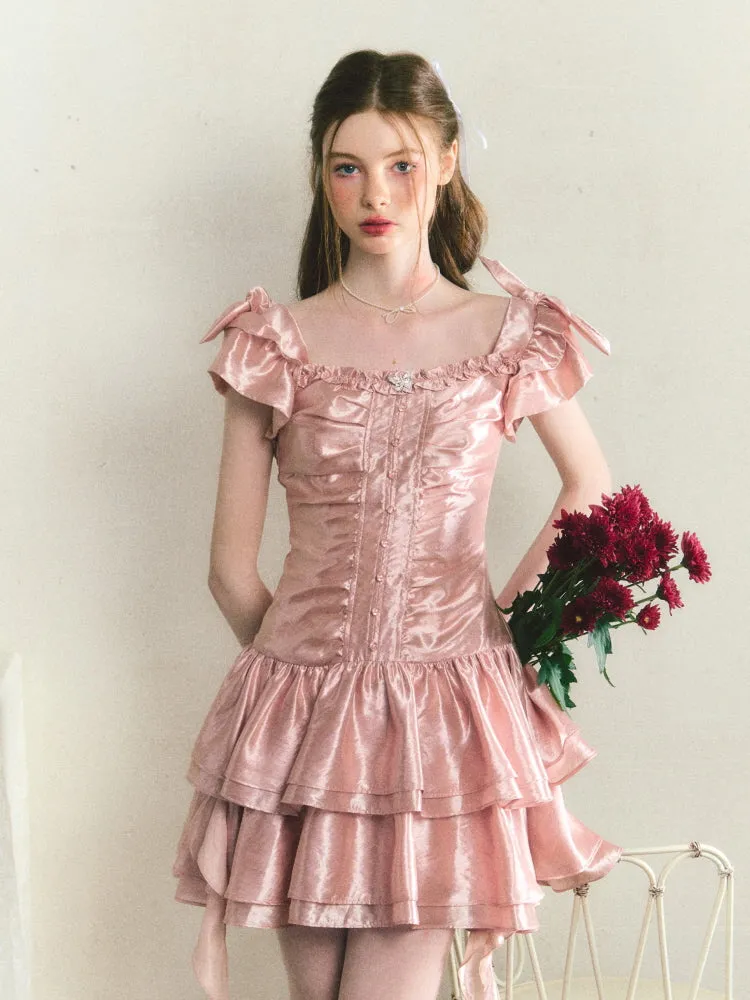 Pink Birthday Cake Satin Dress