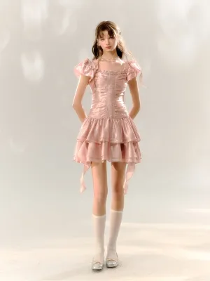 Pink Birthday Cake Satin Dress