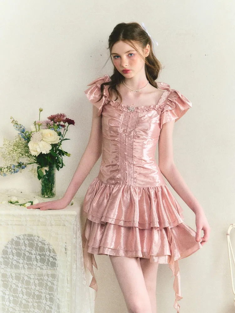 Pink Birthday Cake Satin Dress