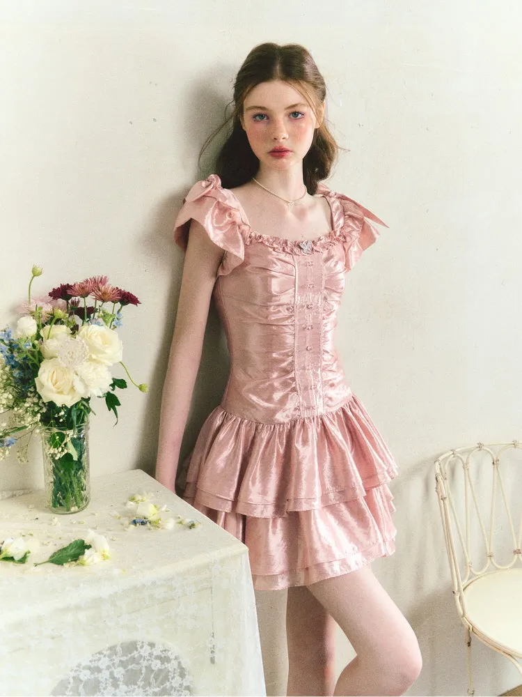 Pink Birthday Cake Satin Dress