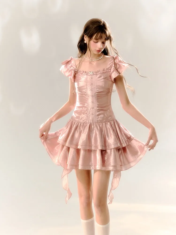 Pink Birthday Cake Satin Dress