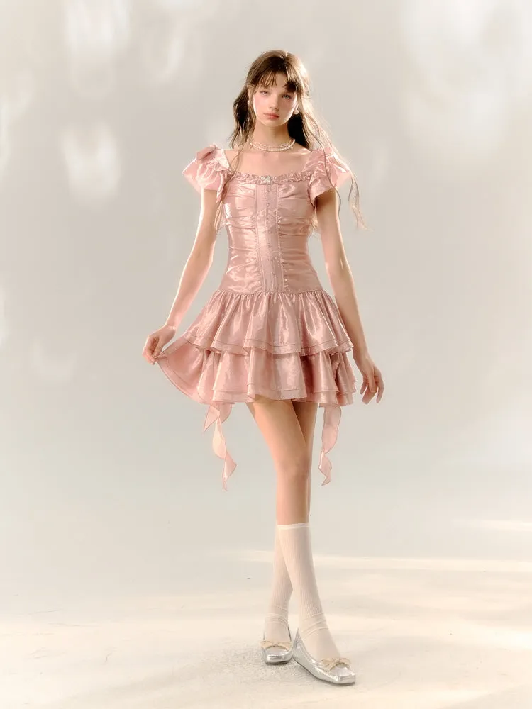 Pink Birthday Cake Satin Dress