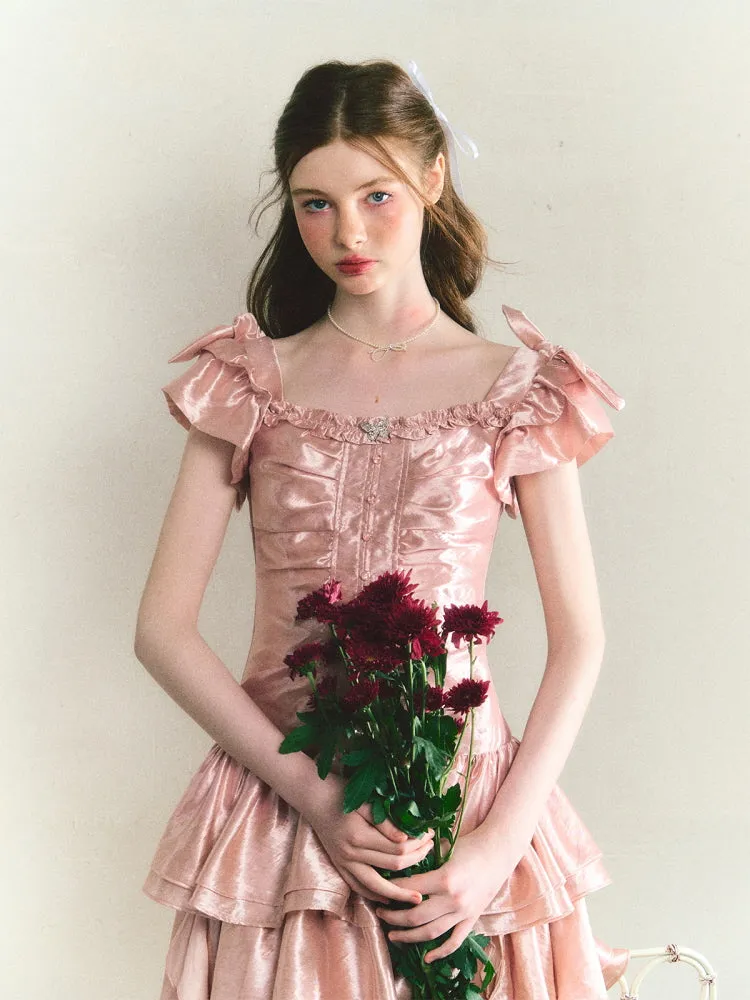 Pink Birthday Cake Satin Dress