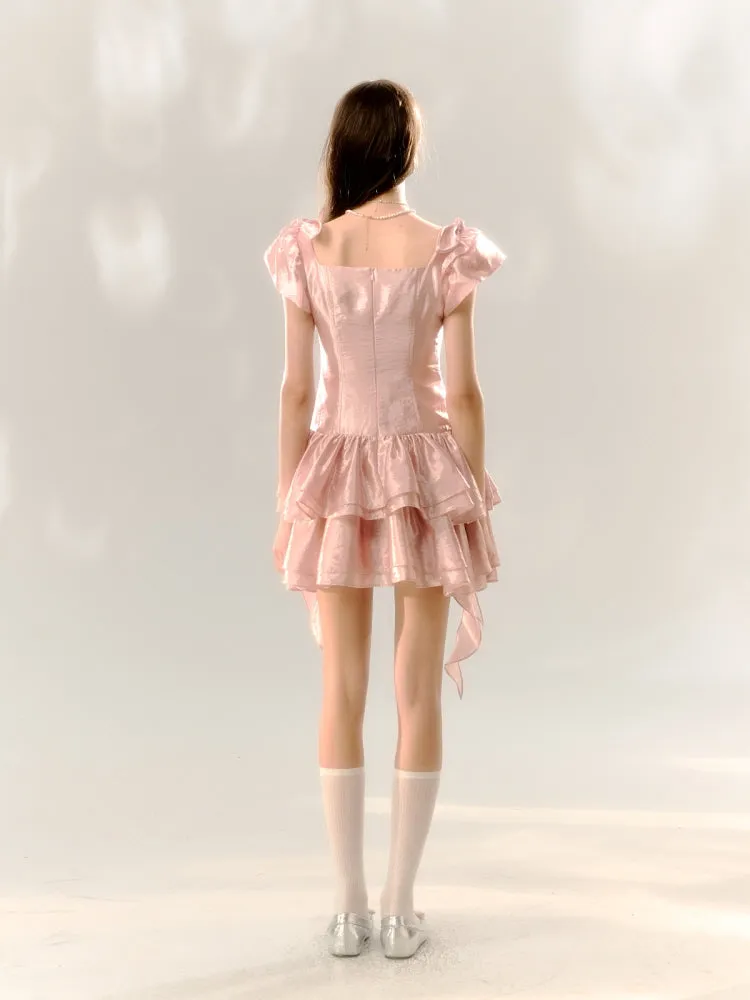 Pink Birthday Cake Satin Dress