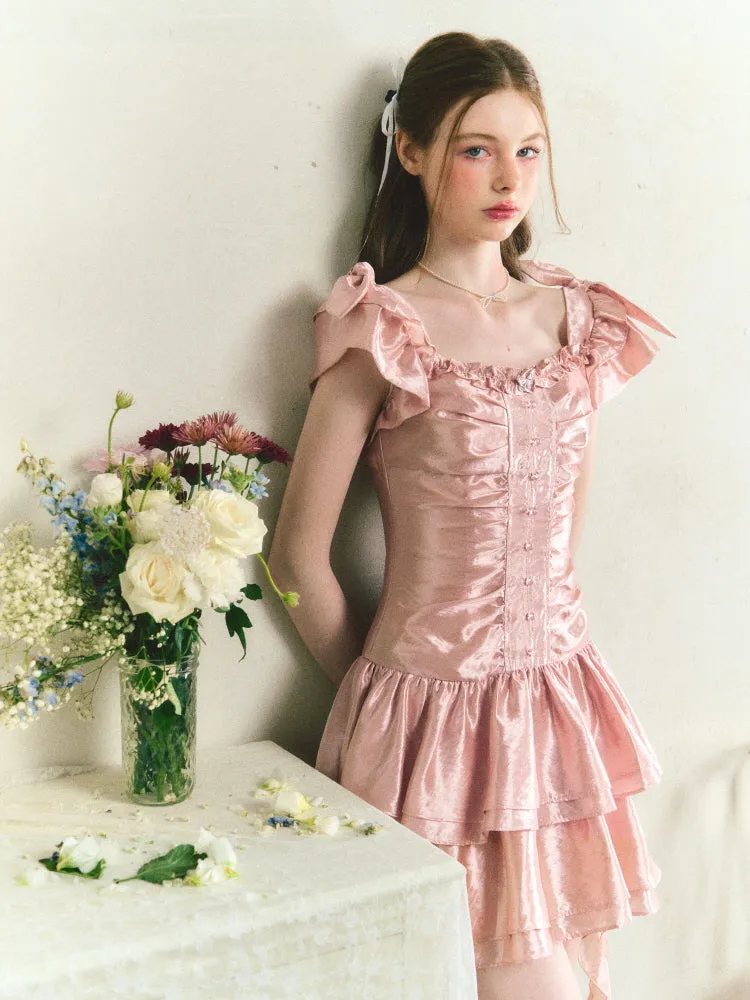 Pink Birthday Cake Satin Dress