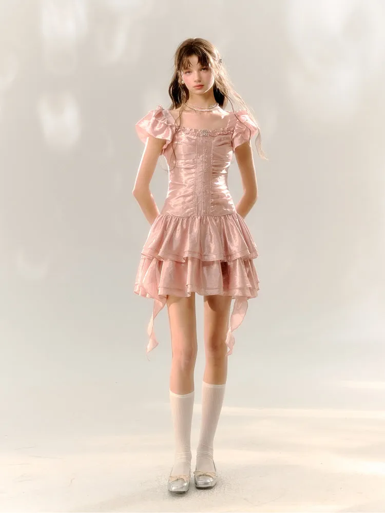 Pink Birthday Cake Satin Dress