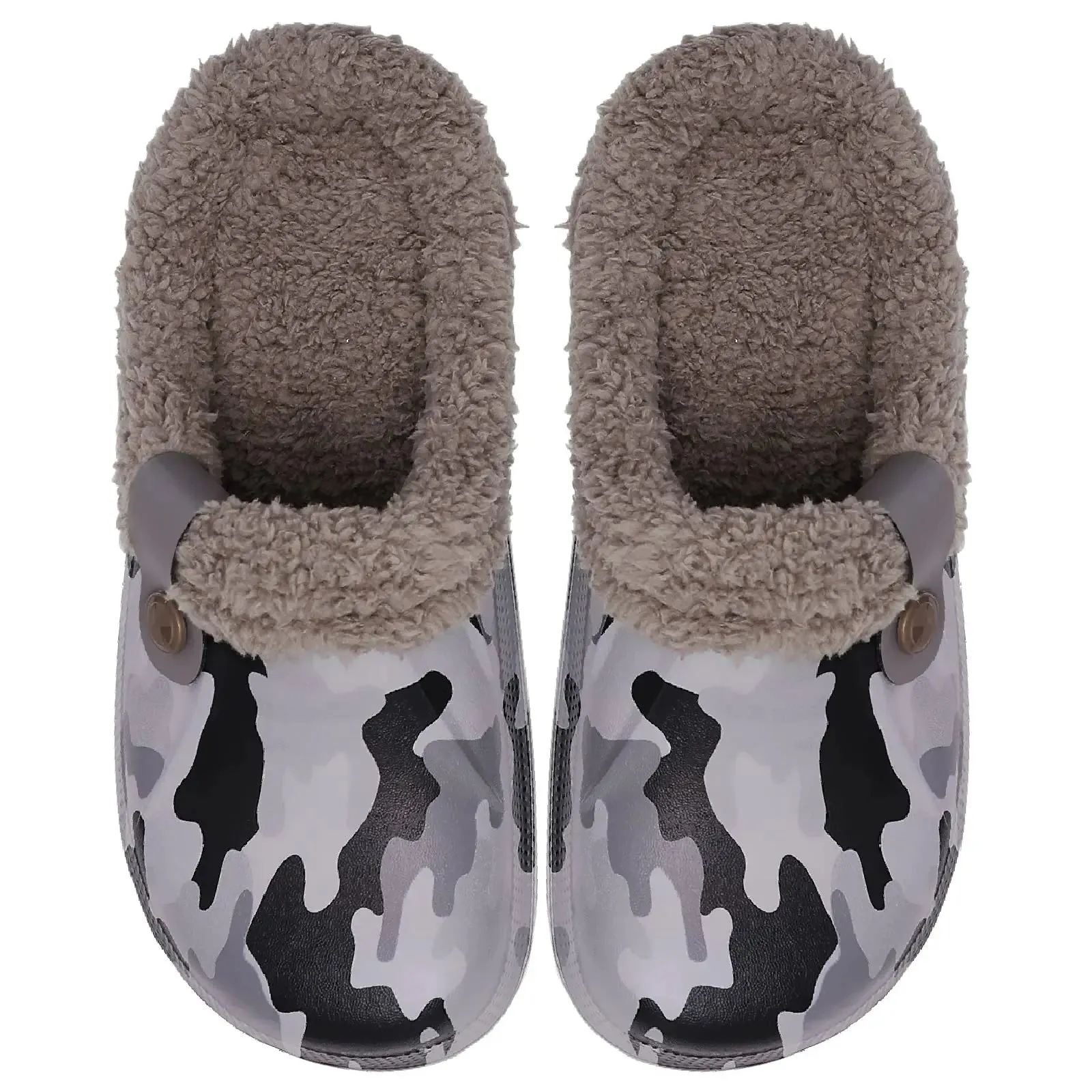 Plush Fur Clogs Slippers For Women Men Winter Soft Furry Slippers Waterproof Garden Shoes Multi-Use Indoor Home Shoes