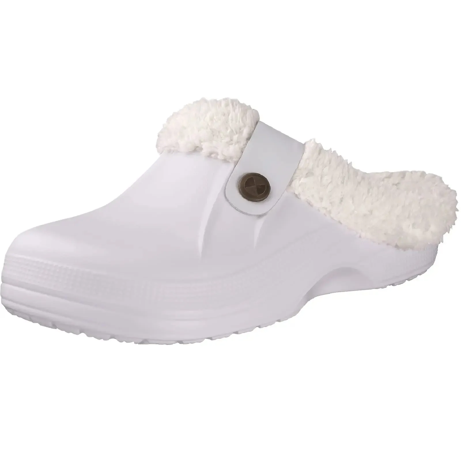 Plush Fur Clogs Slippers For Women Men Winter Soft Furry Slippers Waterproof Garden Shoes Multi-Use Indoor Home Shoes