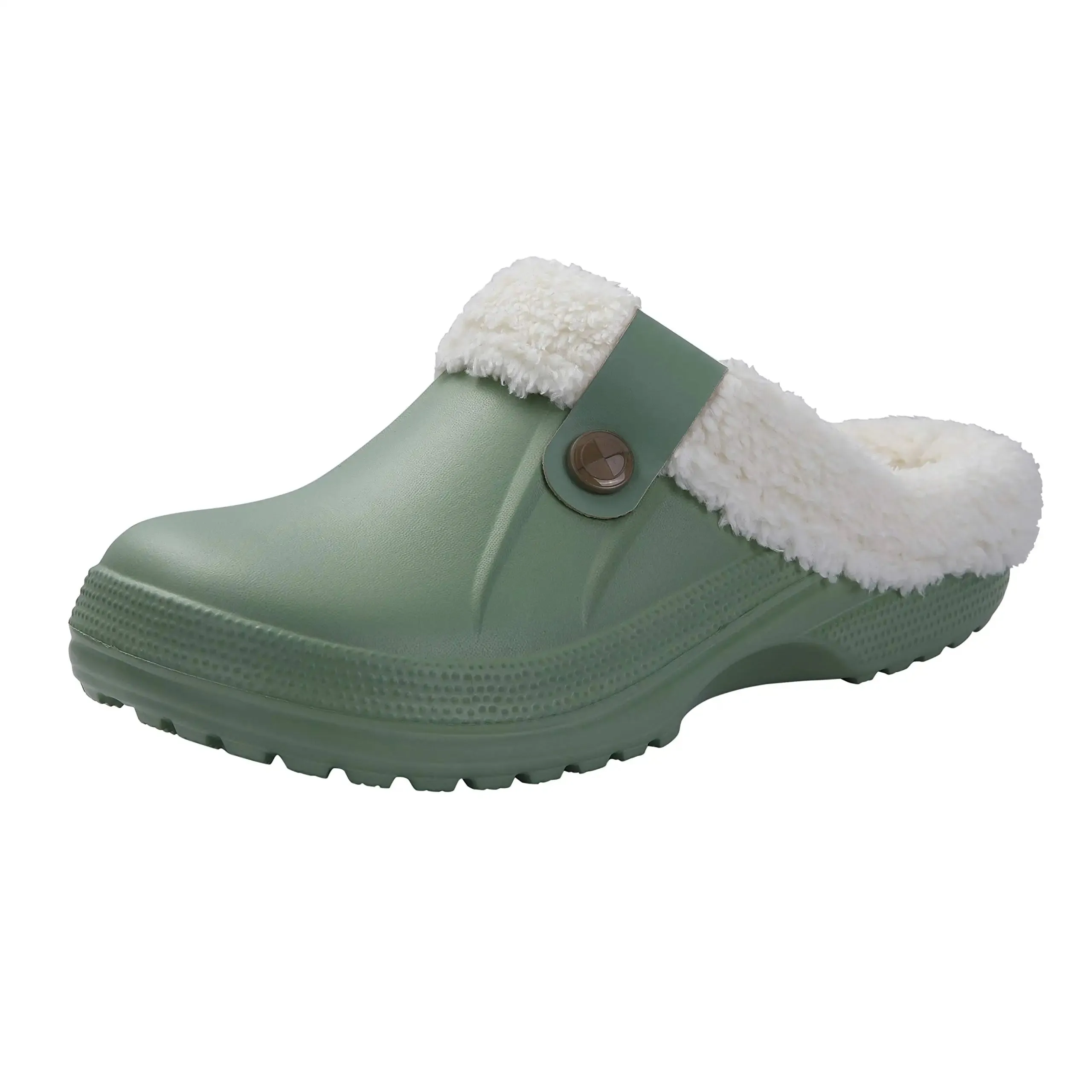 Plush Fur Clogs Slippers For Women Men Winter Soft Furry Slippers Waterproof Garden Shoes Multi-Use Indoor Home Shoes