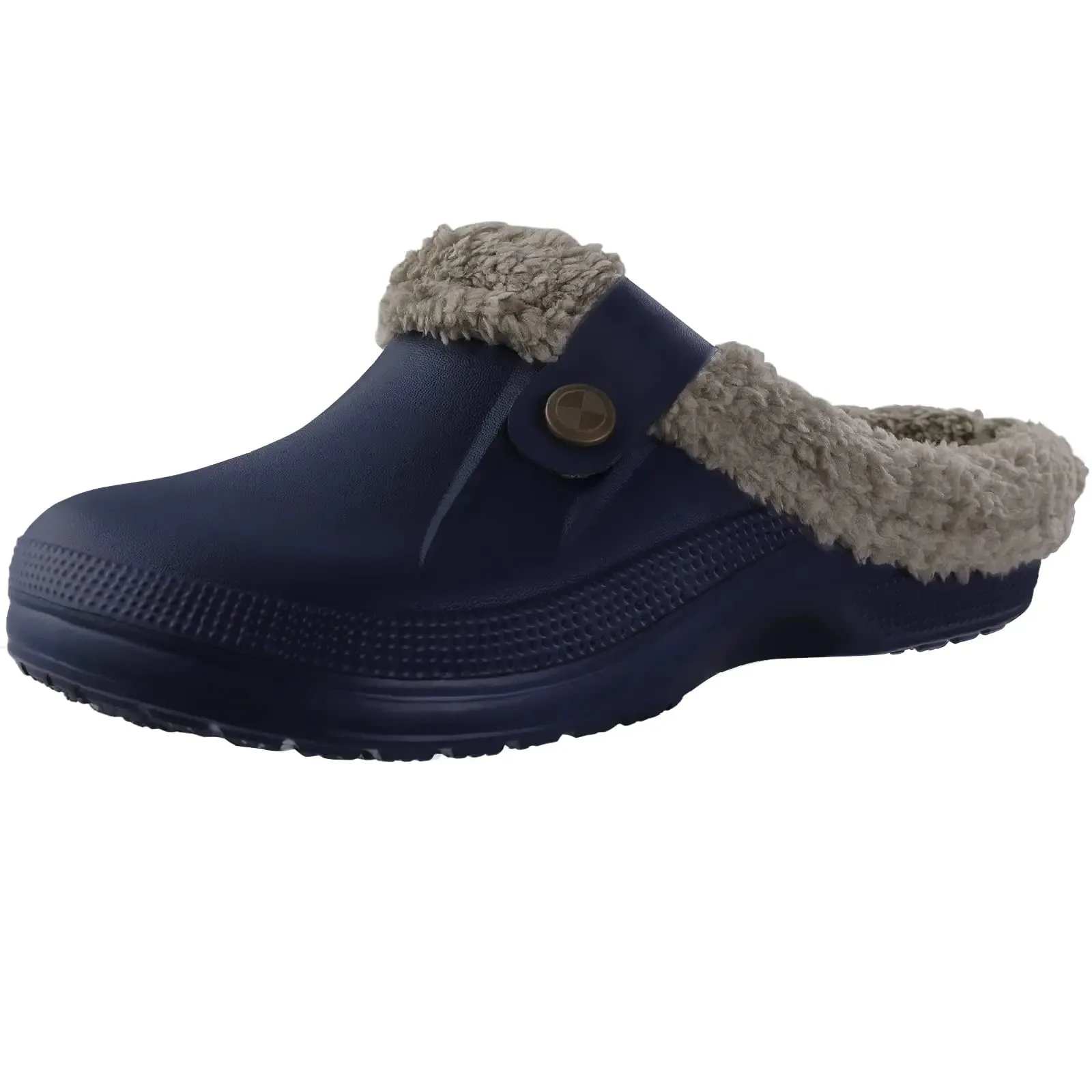 Plush Fur Clogs Slippers For Women Men Winter Soft Furry Slippers Waterproof Garden Shoes Multi-Use Indoor Home Shoes