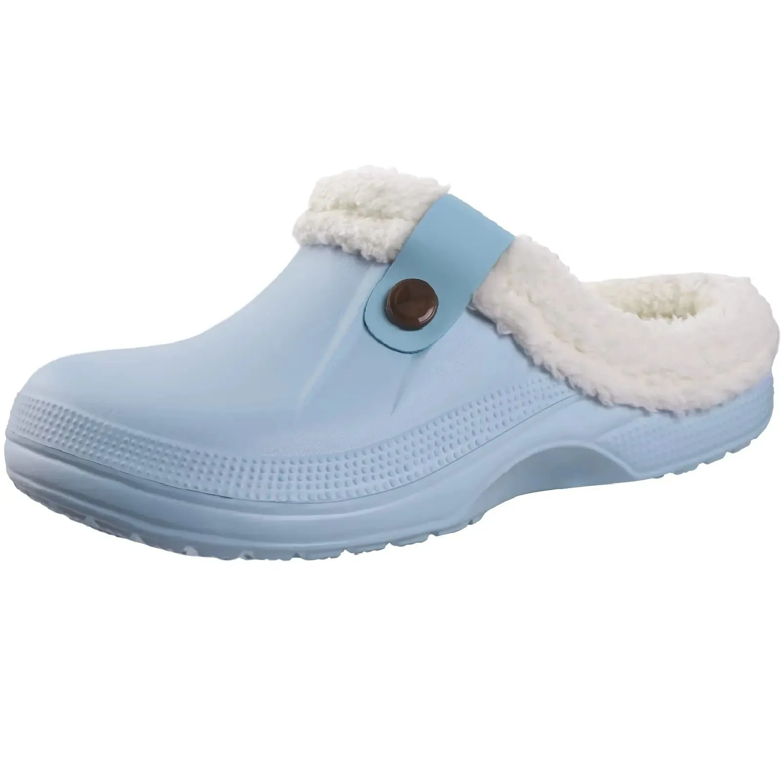 Plush Fur Clogs Slippers For Women Men Winter Soft Furry Slippers Waterproof Garden Shoes Multi-Use Indoor Home Shoes