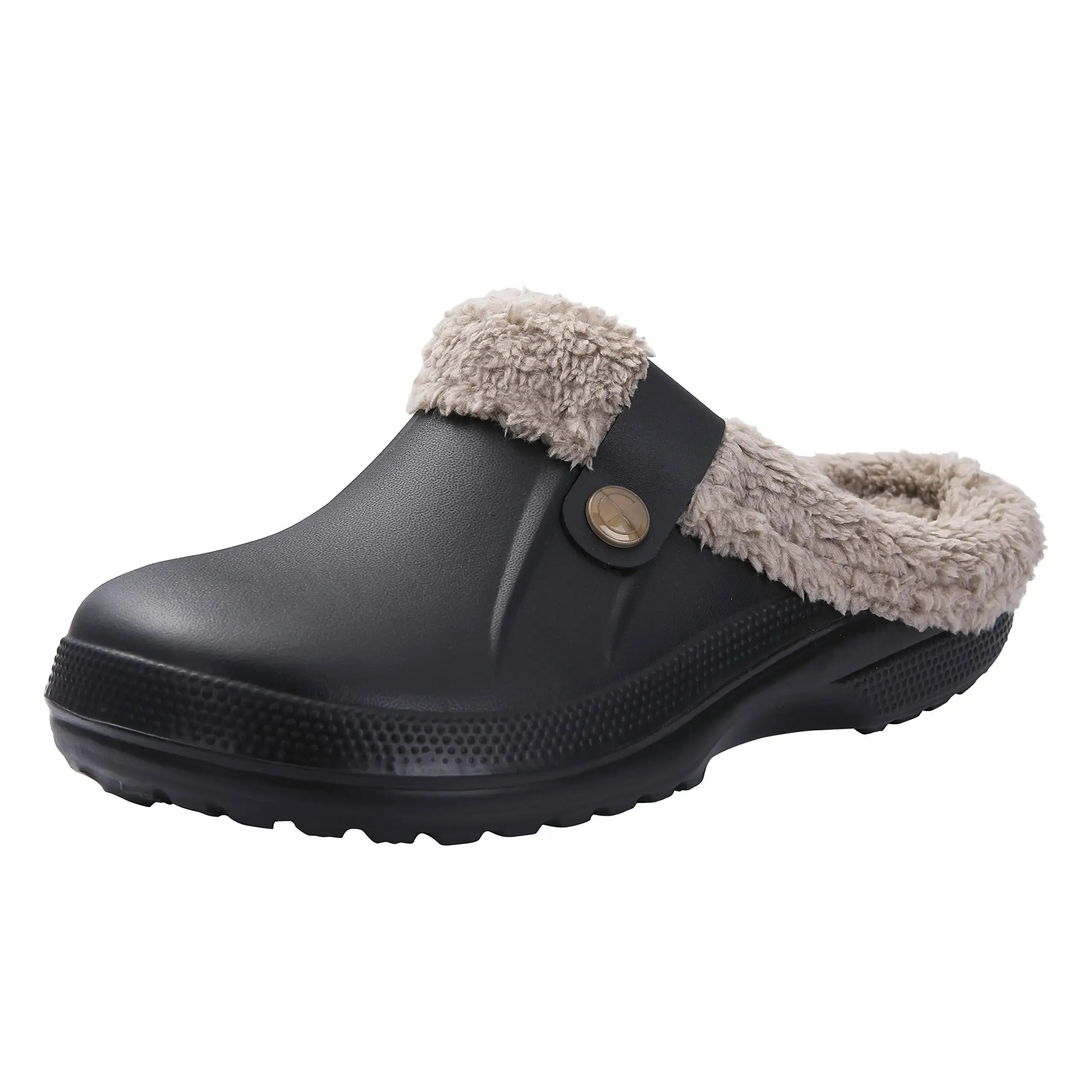 Plush Fur Clogs Slippers For Women Men Winter Soft Furry Slippers Waterproof Garden Shoes Multi-Use Indoor Home Shoes