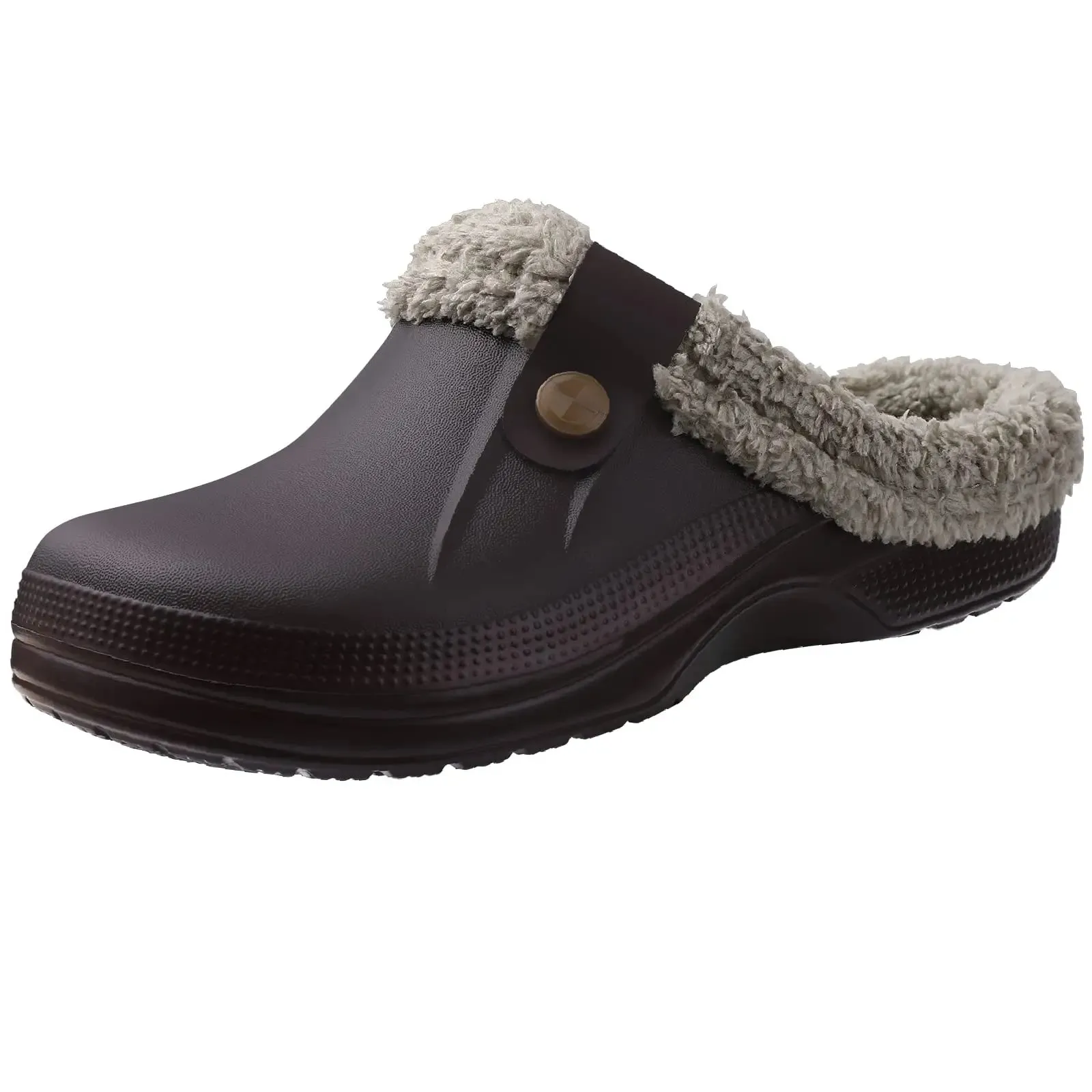 Plush Fur Clogs Slippers For Women Men Winter Soft Furry Slippers Waterproof Garden Shoes Multi-Use Indoor Home Shoes