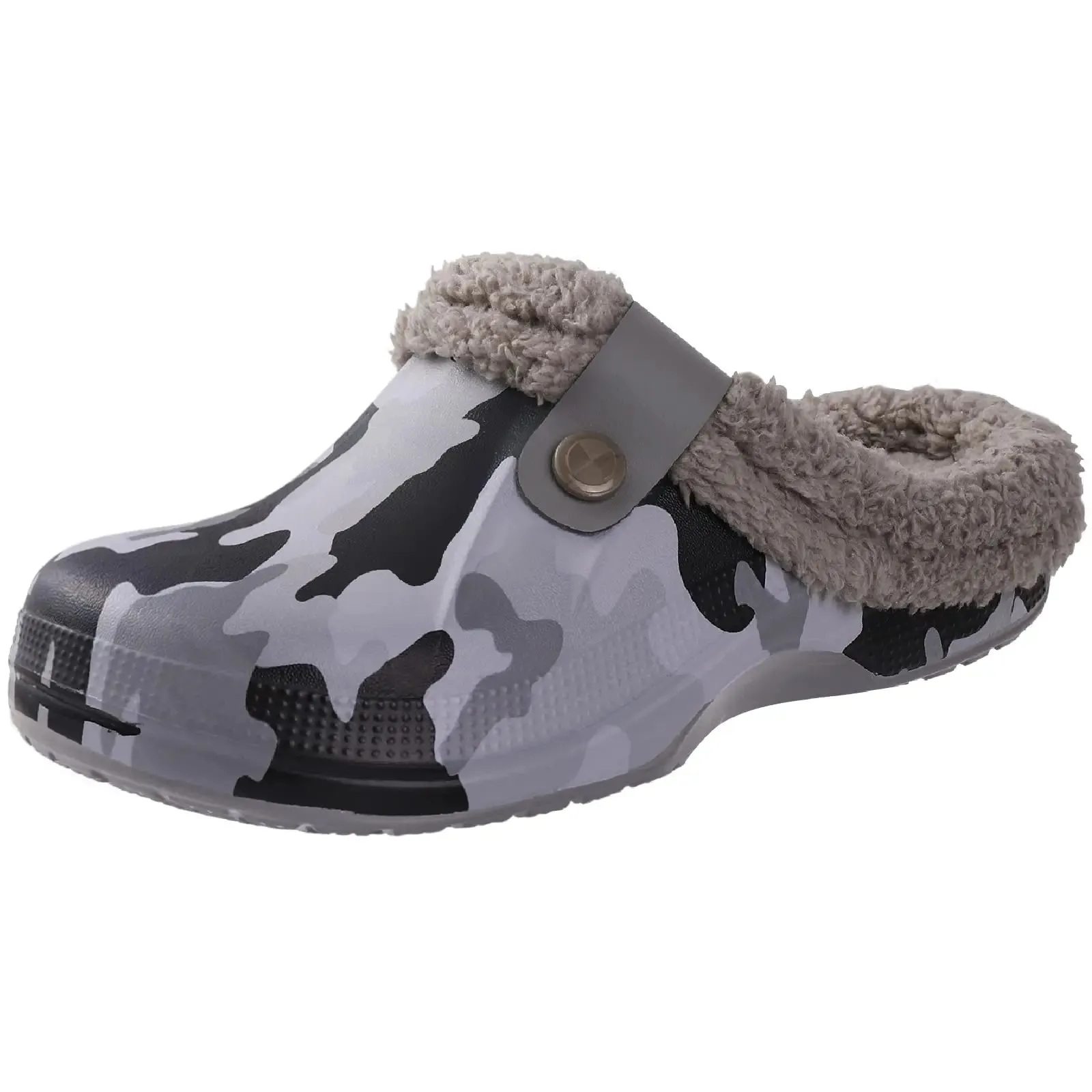 Plush Fur Clogs Slippers For Women Men Winter Soft Furry Slippers Waterproof Garden Shoes Multi-Use Indoor Home Shoes