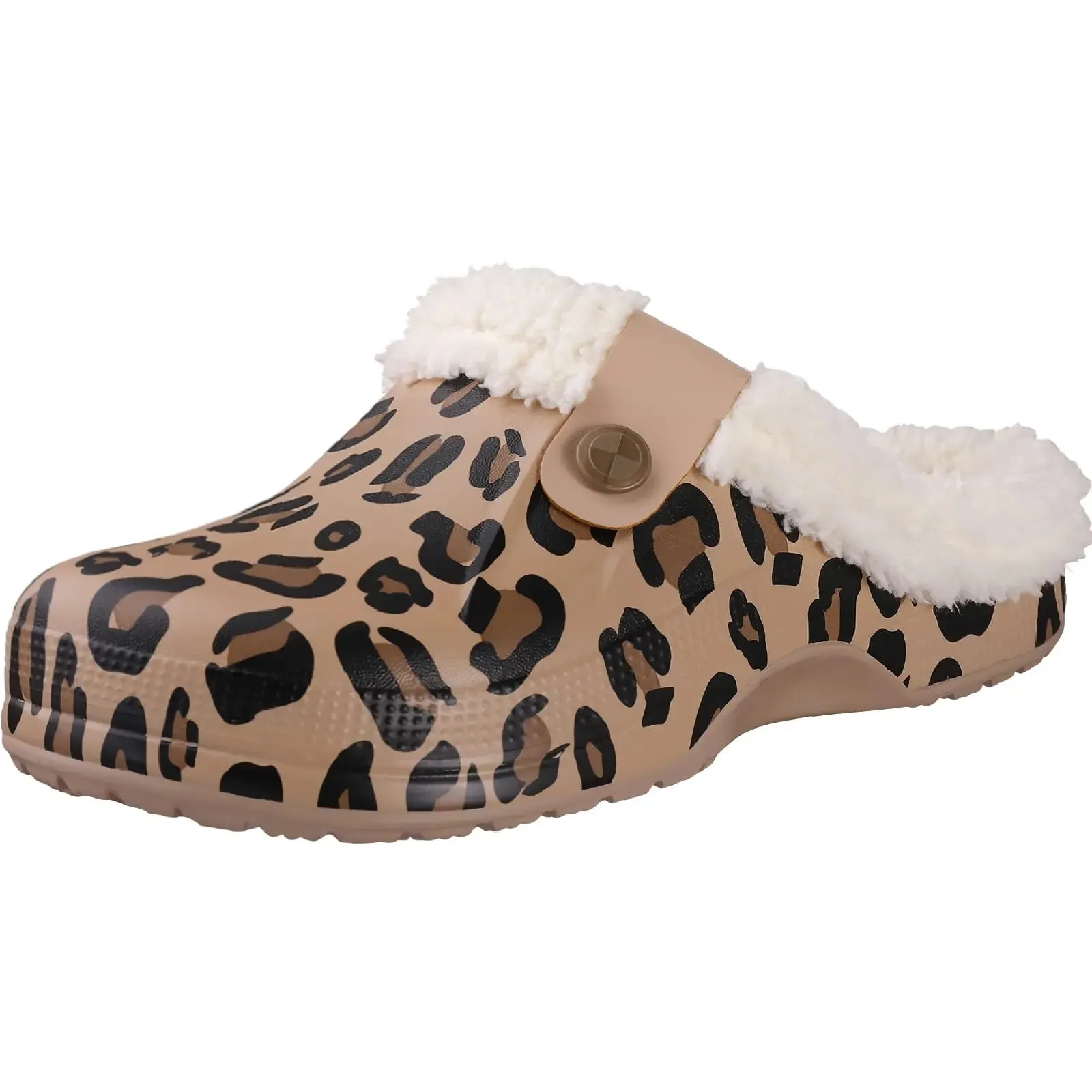 Plush Fur Clogs Slippers For Women Men Winter Soft Furry Slippers Waterproof Garden Shoes Multi-Use Indoor Home Shoes