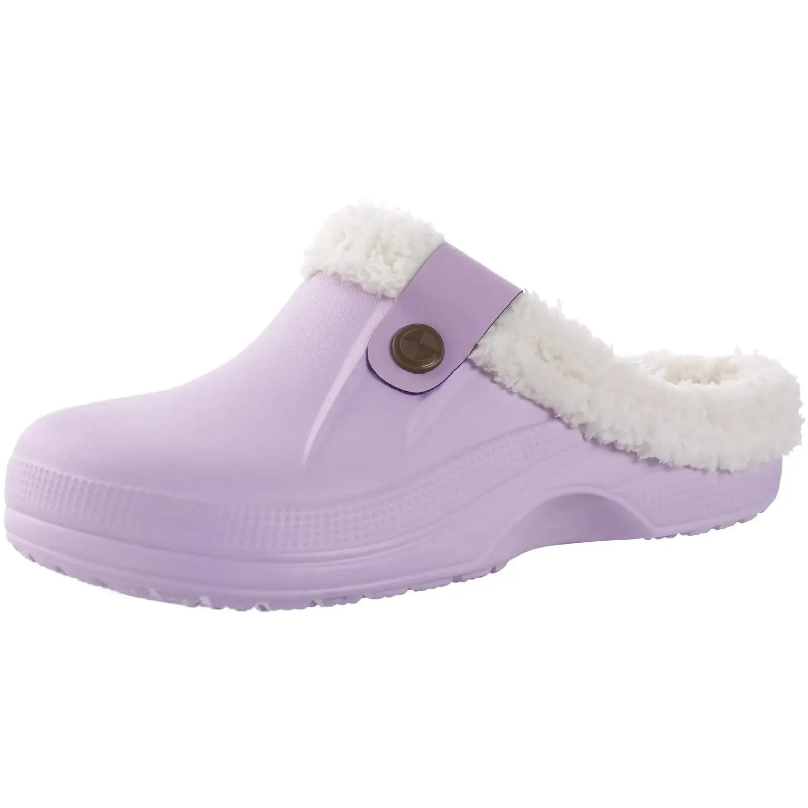 Plush Fur Clogs Slippers For Women Men Winter Soft Furry Slippers Waterproof Garden Shoes Multi-Use Indoor Home Shoes