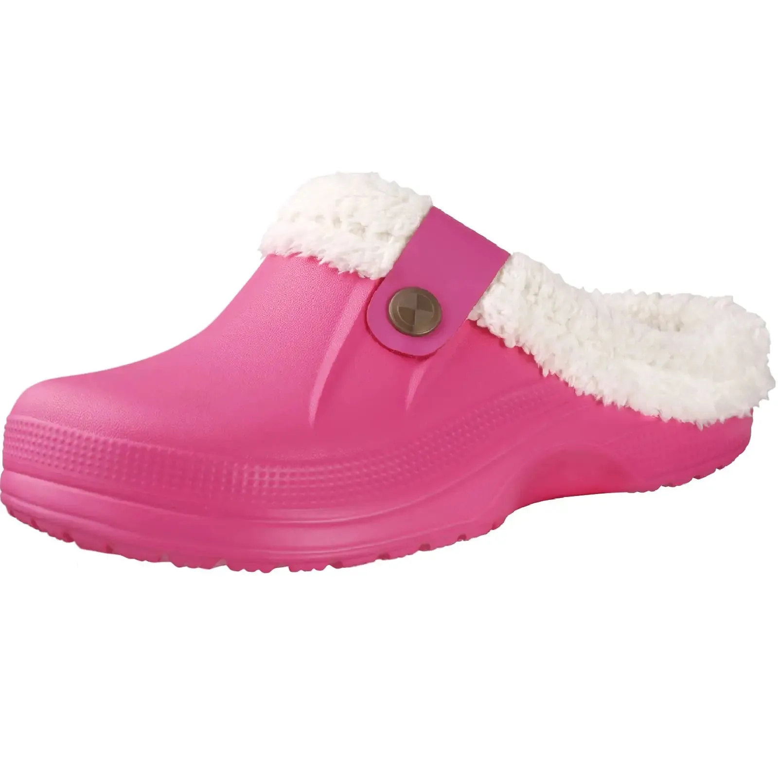 Plush Fur Clogs Slippers For Women Men Winter Soft Furry Slippers Waterproof Garden Shoes Multi-Use Indoor Home Shoes