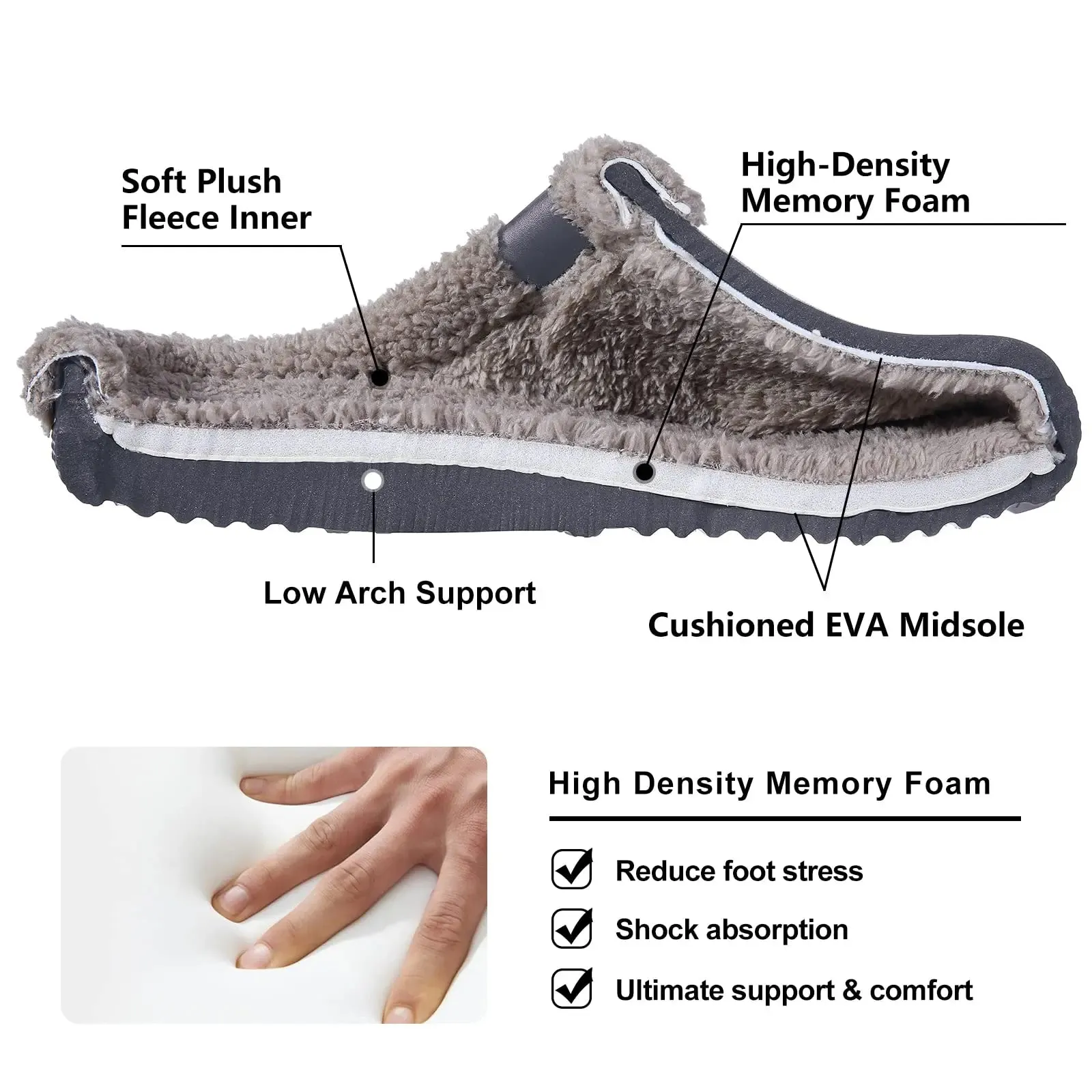Plush Fur Clogs Slippers For Women Men Winter Soft Furry Slippers Waterproof Garden Shoes Multi-Use Indoor Home Shoes