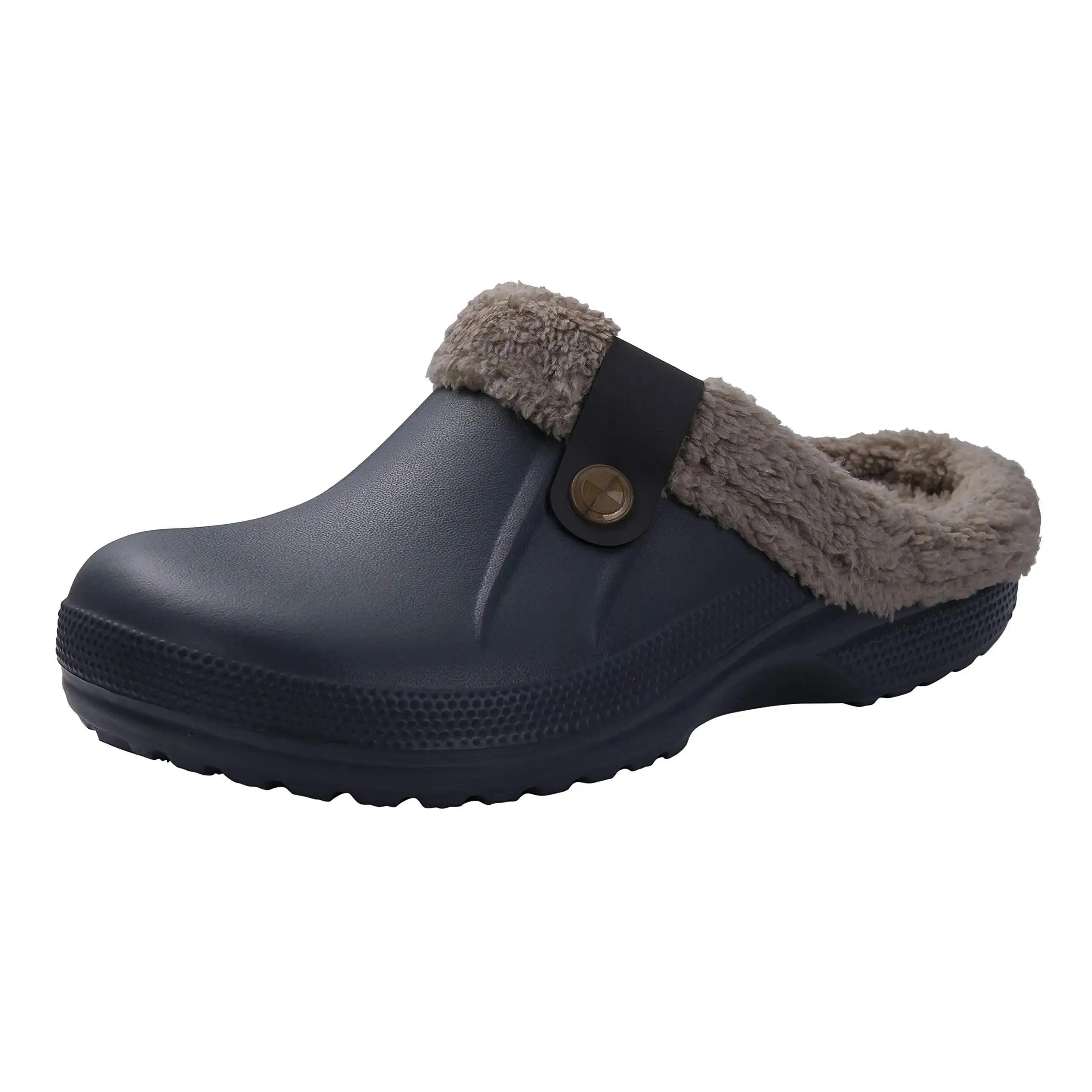 Plush Fur Clogs Slippers For Women Men Winter Soft Furry Slippers Waterproof Garden Shoes Multi-Use Indoor Home Shoes