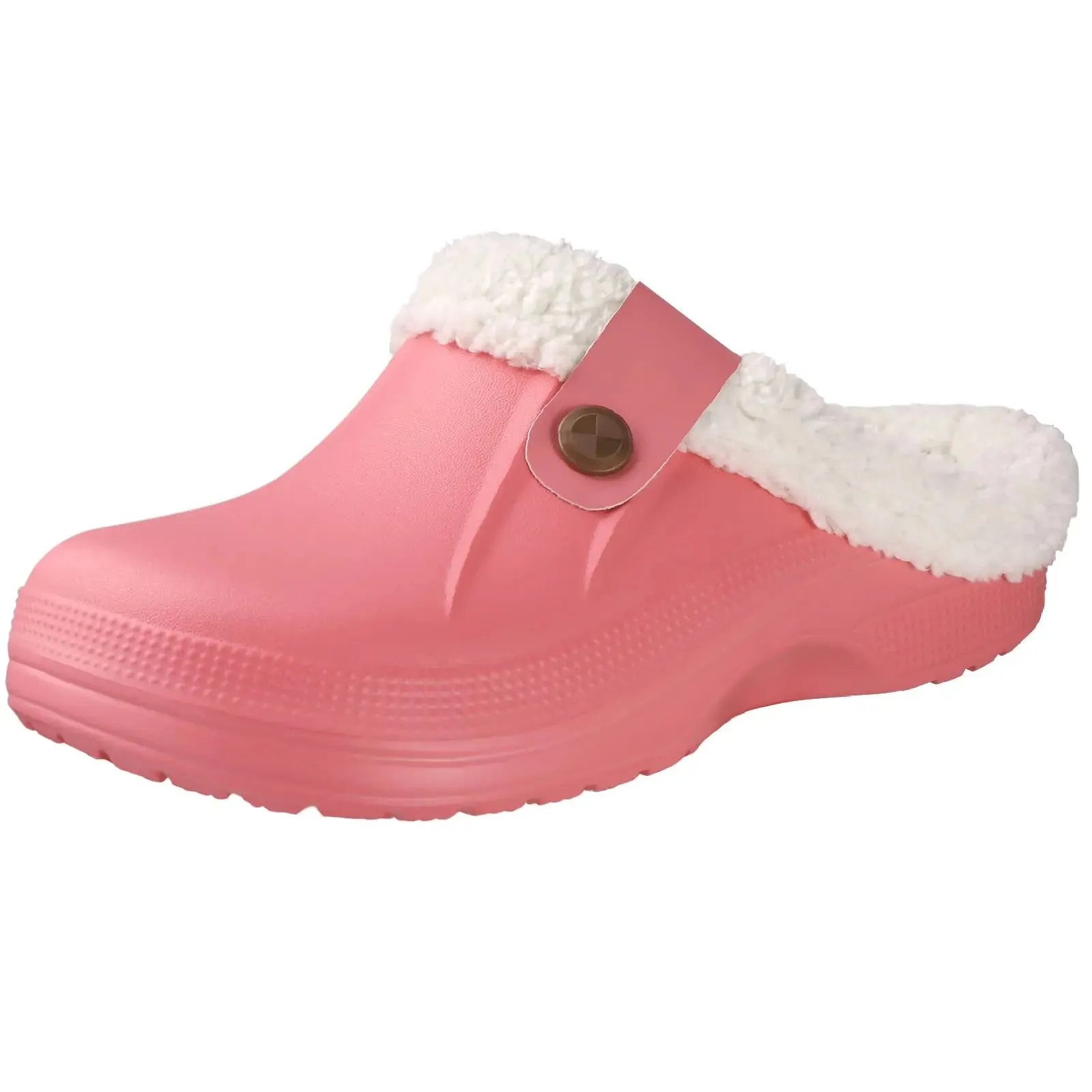 Plush Fur Clogs Slippers For Women Men Winter Soft Furry Slippers Waterproof Garden Shoes Multi-Use Indoor Home Shoes