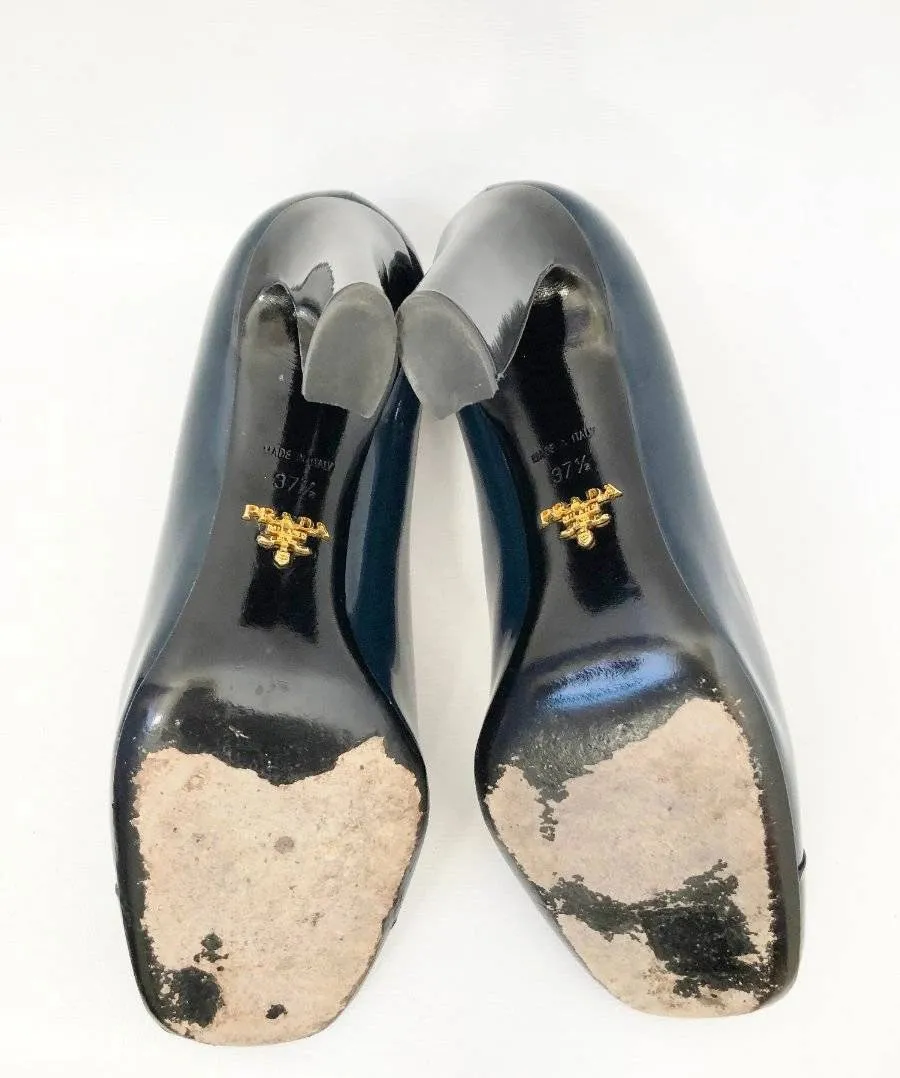 Prada Cap-Toe Pumps Size 37.5 It (7.5 Us)