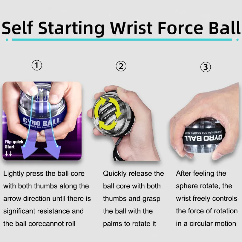 Premium Gyro Ball Wrist Trainer – Gyroscopic Power for Forearm Strength, Muscle Relaxation & Grip Training, Portable Push-Up Board with Handles, Fitness Roller for Home & Gym Workouts