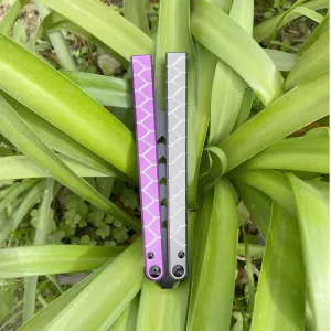Purple Grey Snakelike Butterfly Knife