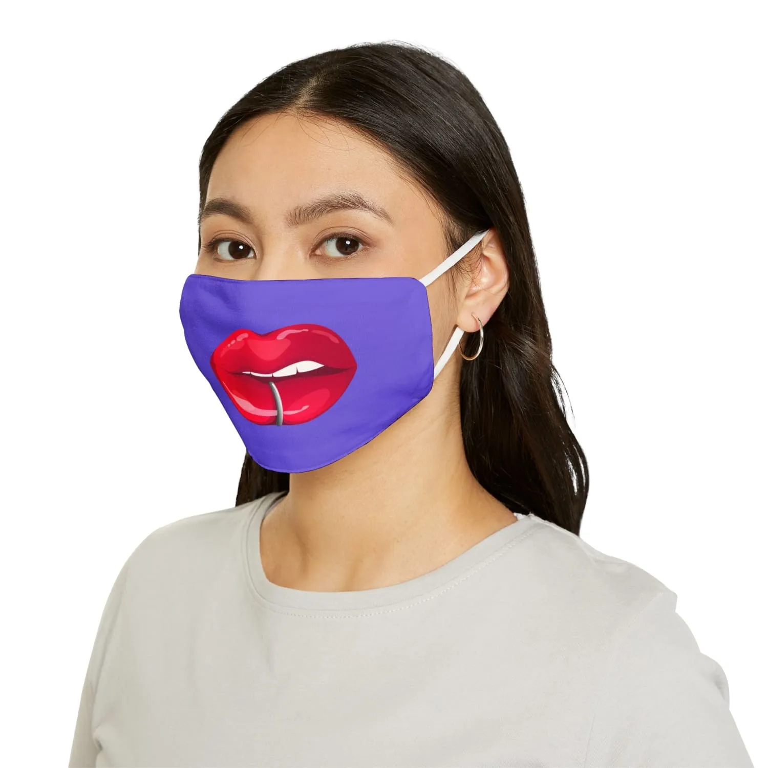 Purple Whuh?? Lips Snug-Fit Fabric Face Mask