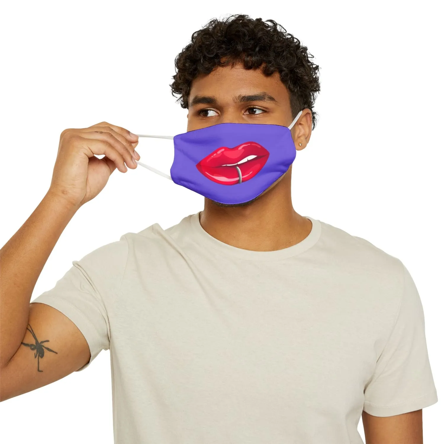 Purple Whuh?? Lips Snug-Fit Fabric Face Mask
