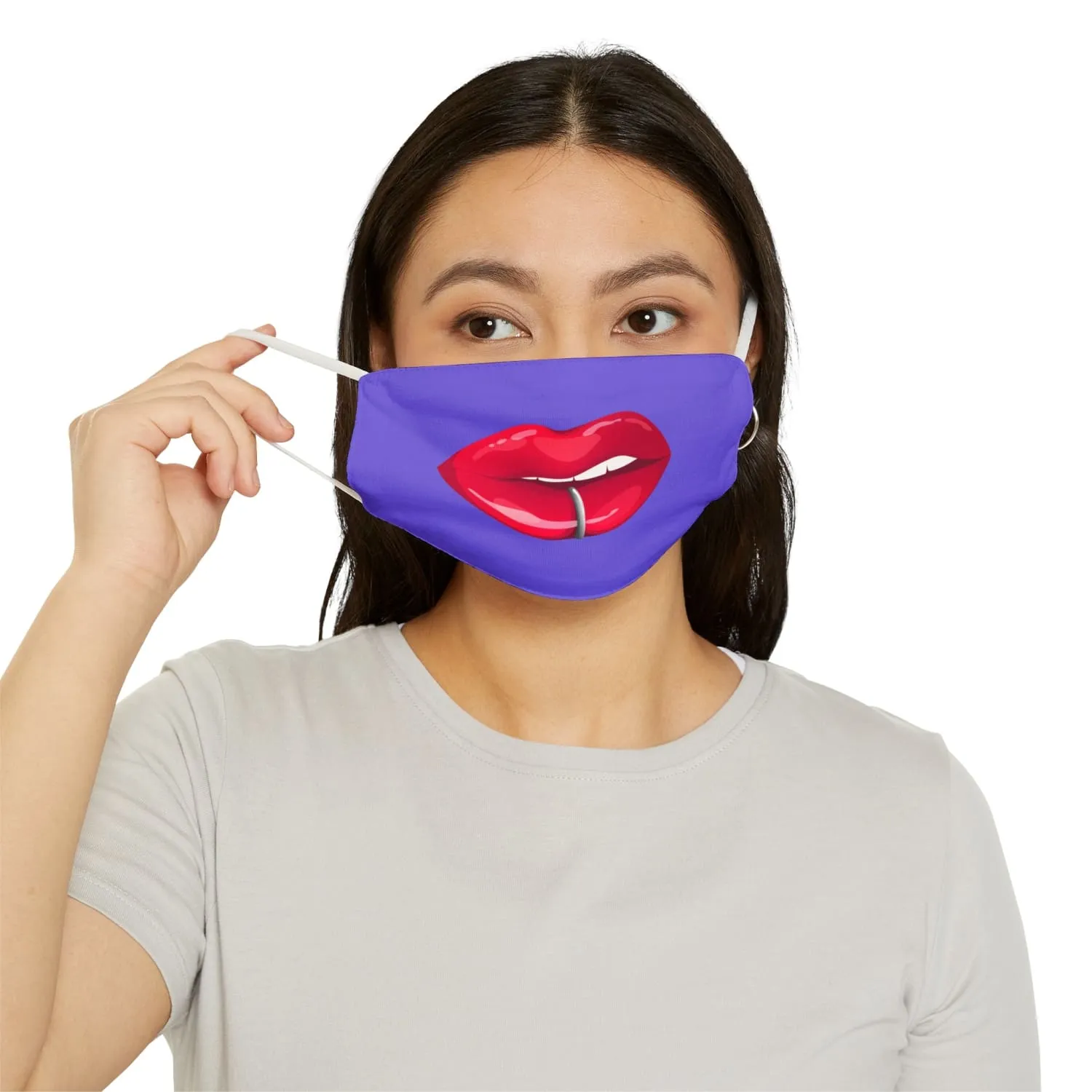 Purple Whuh?? Lips Snug-Fit Fabric Face Mask
