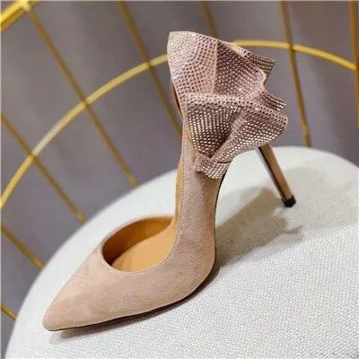Rhinestone Bow Luxury Butterfly Heels