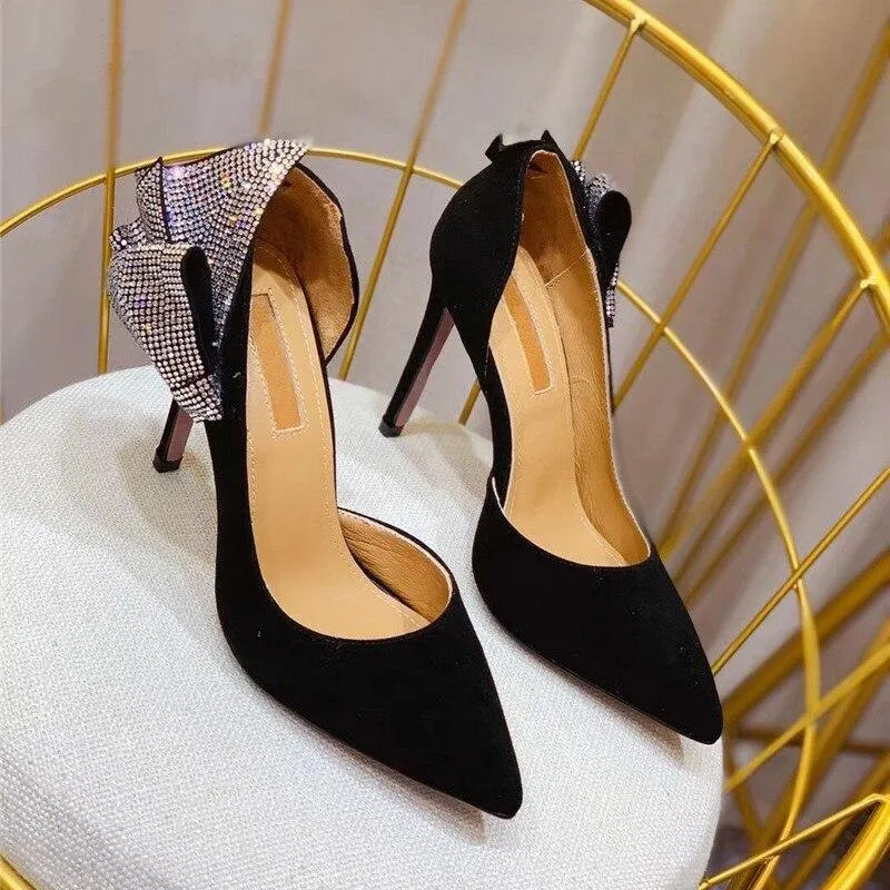 Rhinestone Bow Luxury Butterfly Heels