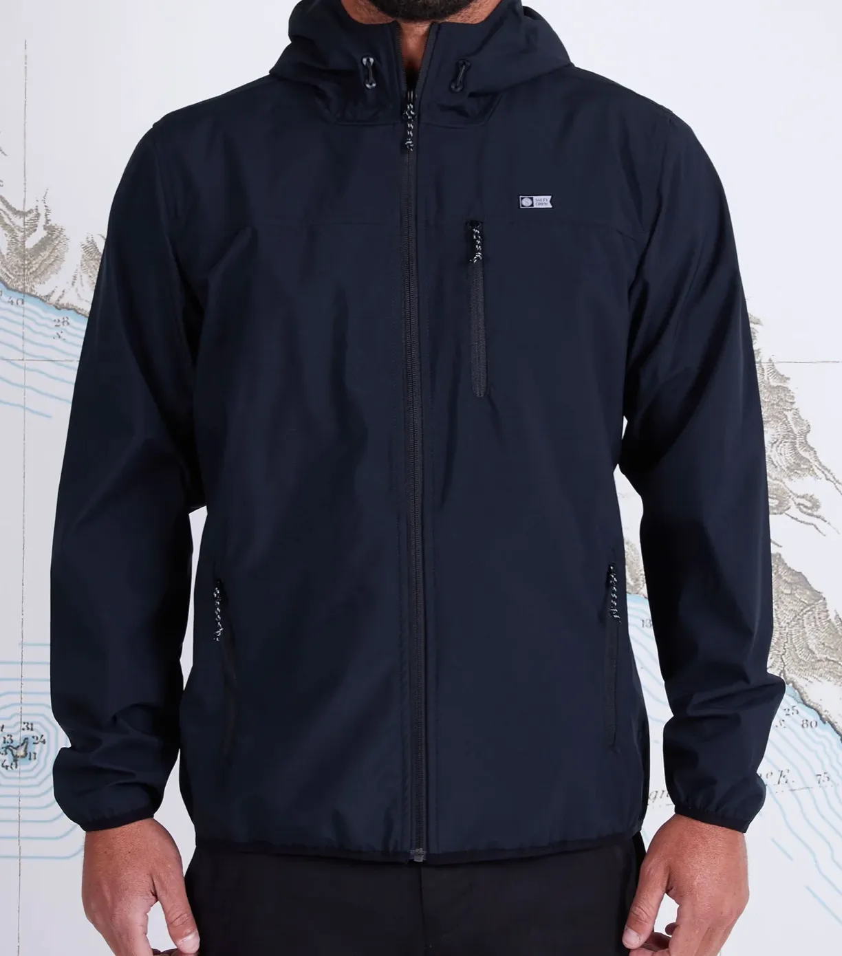 SALTY CREW   HEADWIND BLACK PACKABLE JACKET
