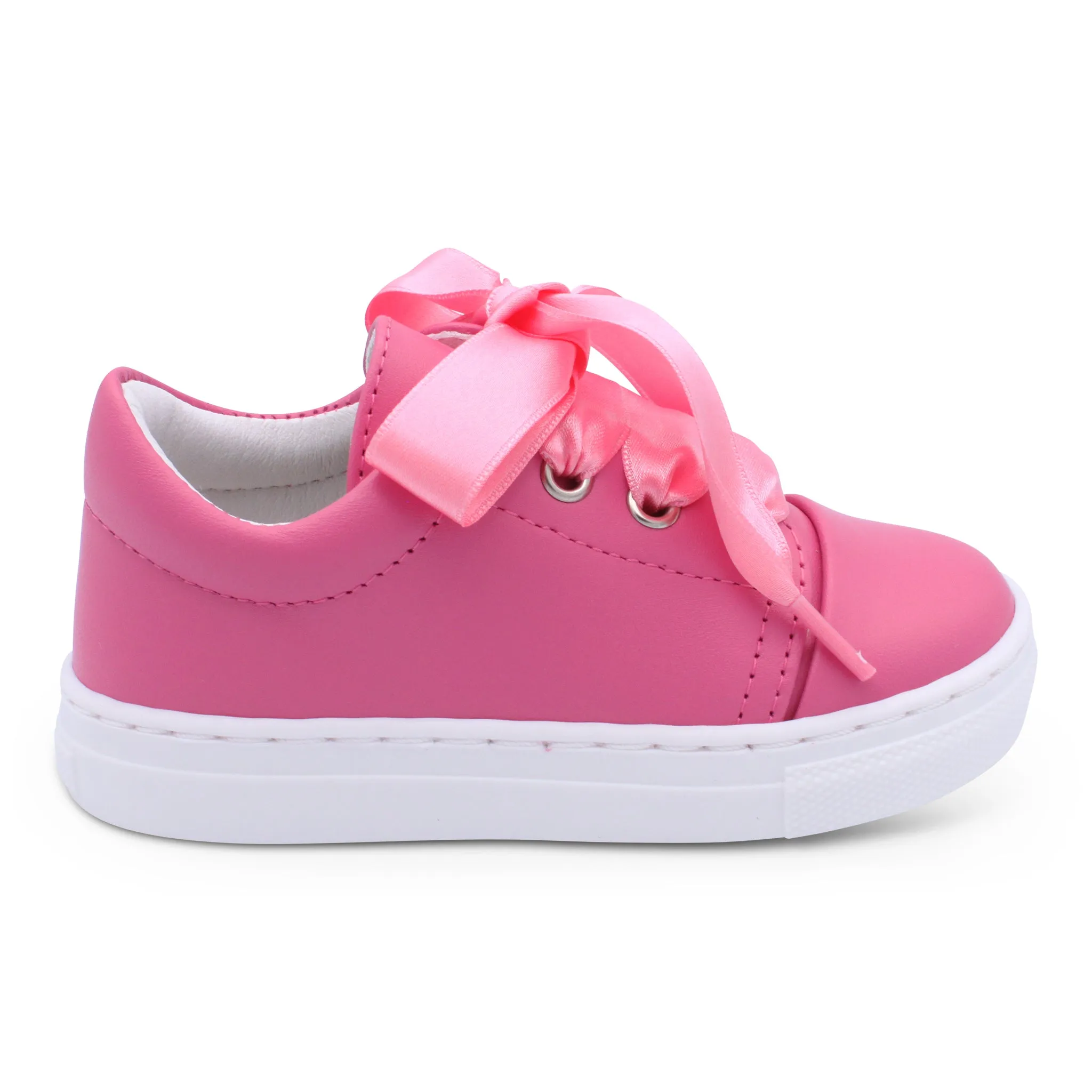 'Santi' Girls Fuchsia Leather Trainers