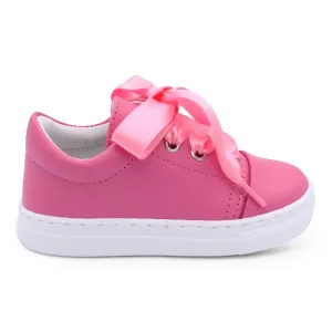 'Santi' Girls Fuchsia Leather Trainers