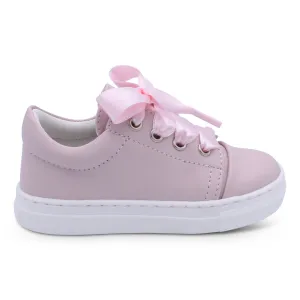 'Santi' Girls Pink Leather Trainers