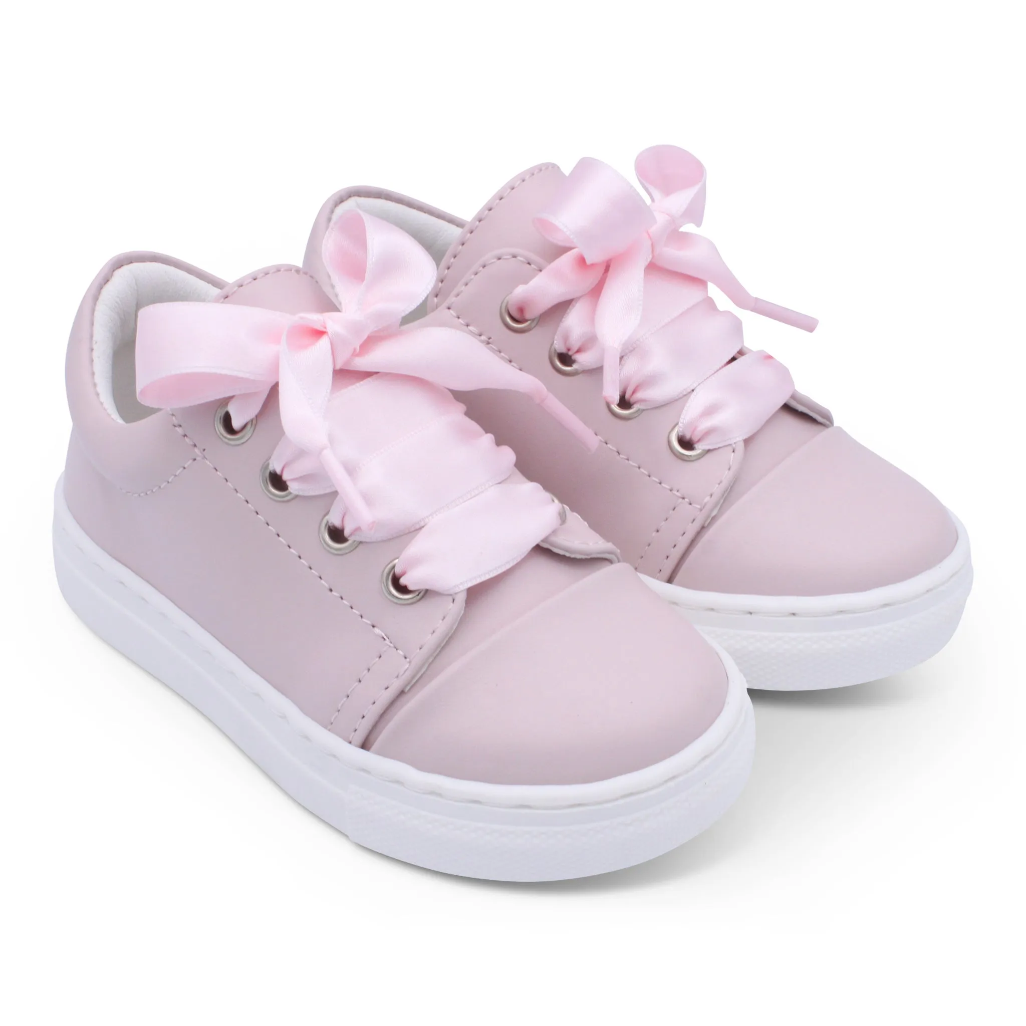 'Santi' Girls Pink Leather Trainers
