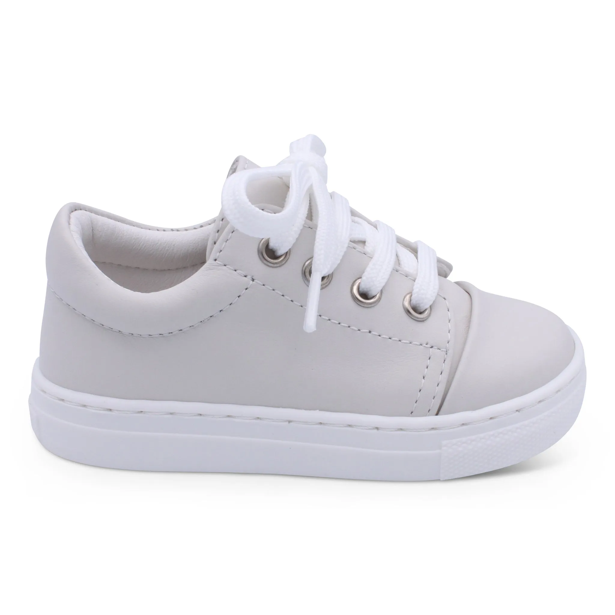 'Santiago' Boys Beige Leather Trainers