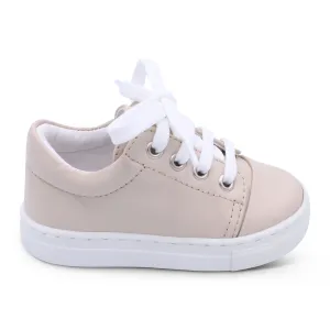 'Santiago' Boys Nude Leather Trainers