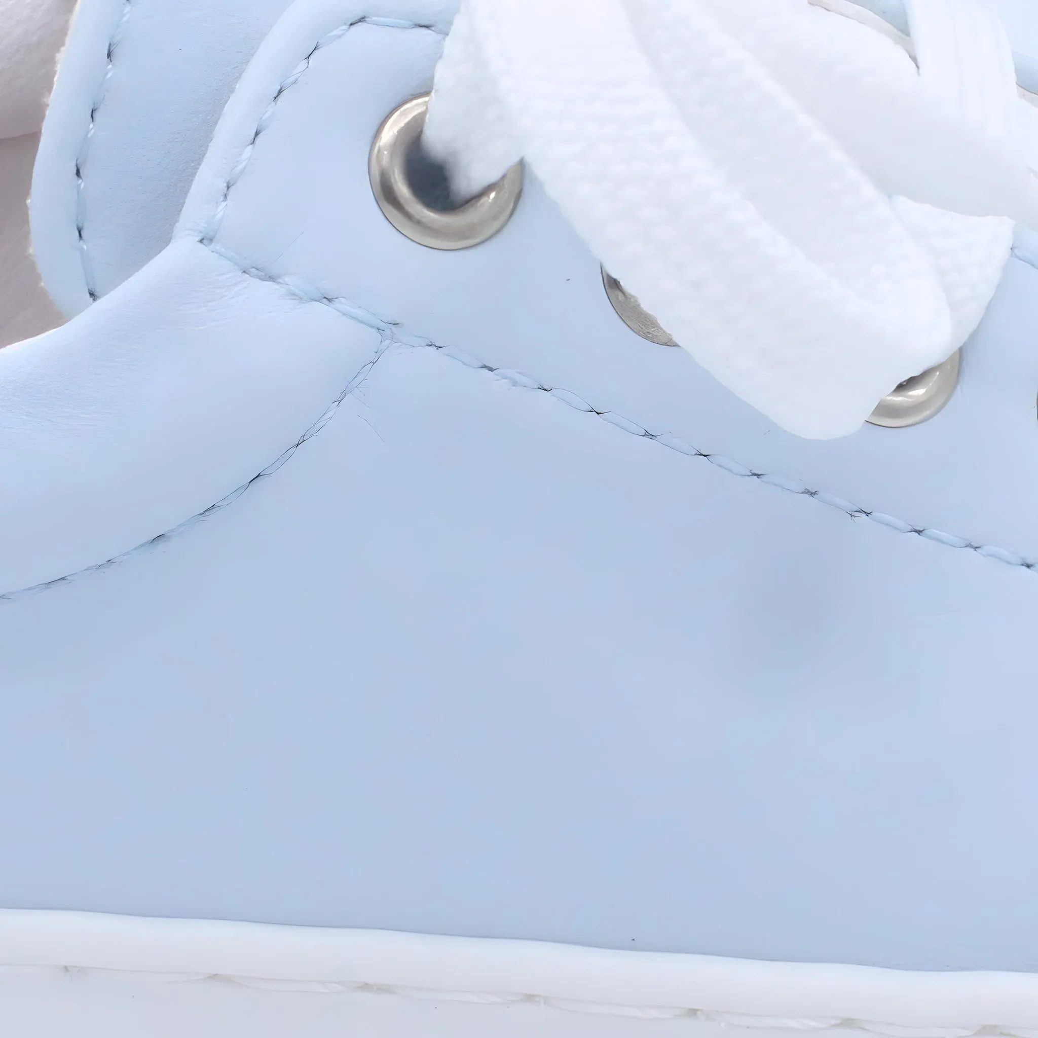 'Santiago' Boys Pale Blue Leather Trainers