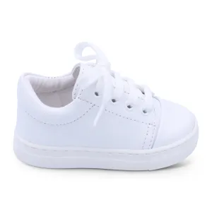 'Santiago' Boys White Leather Trainers
