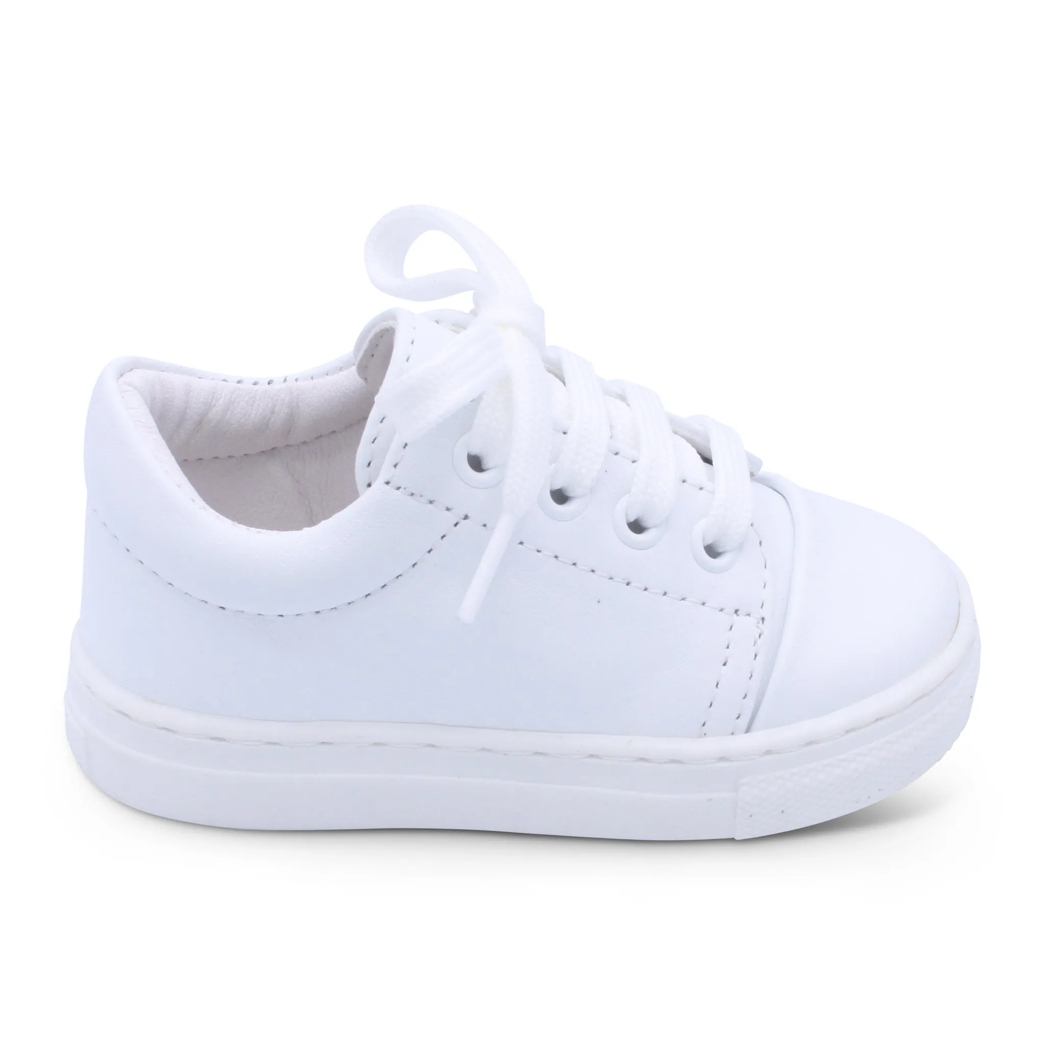 'Santiago' Boys White Leather Trainers