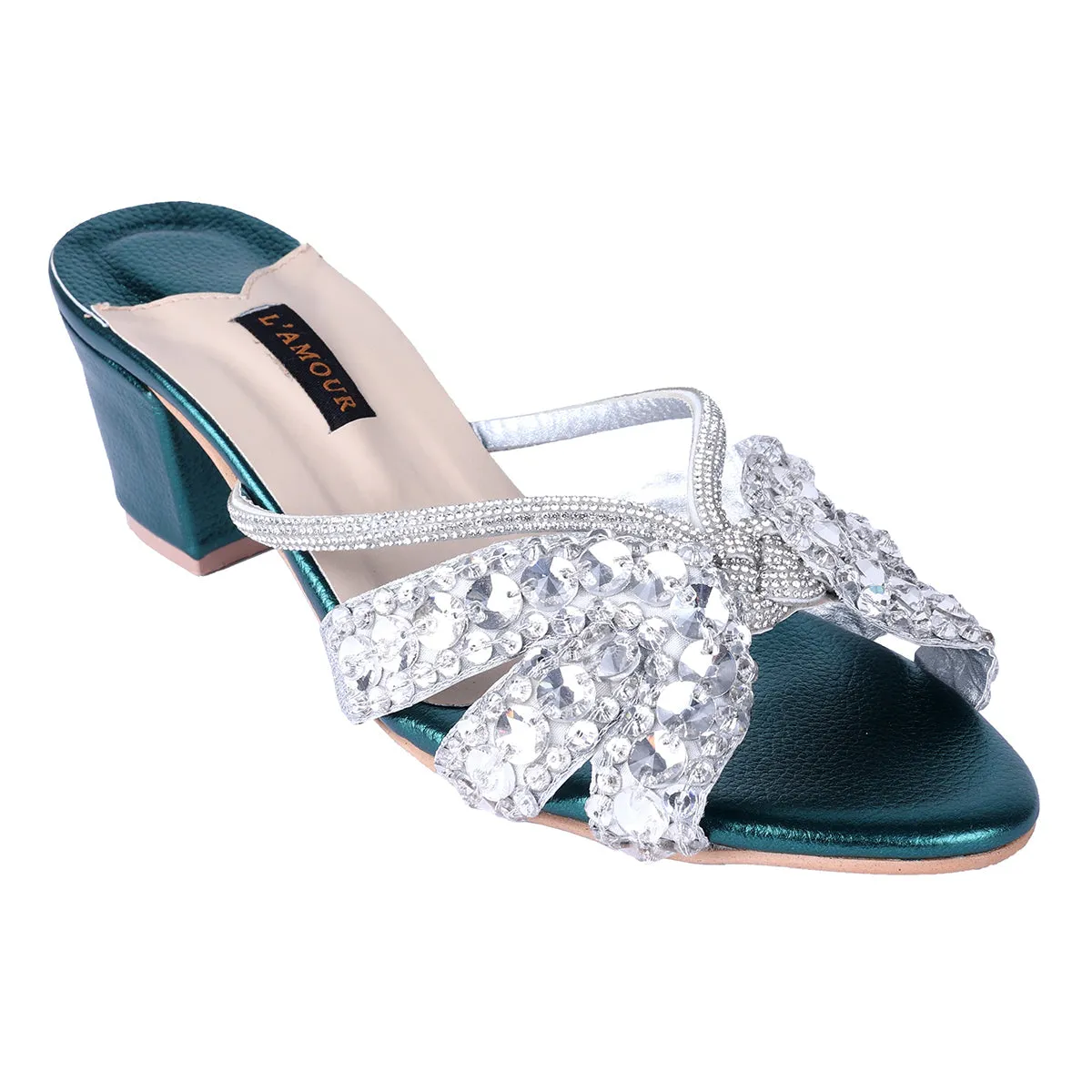 Sasha Block Heels - Green - Block Heels by L'amour