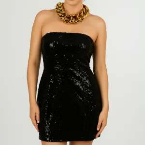Sensational Black Sequin Mini Dress