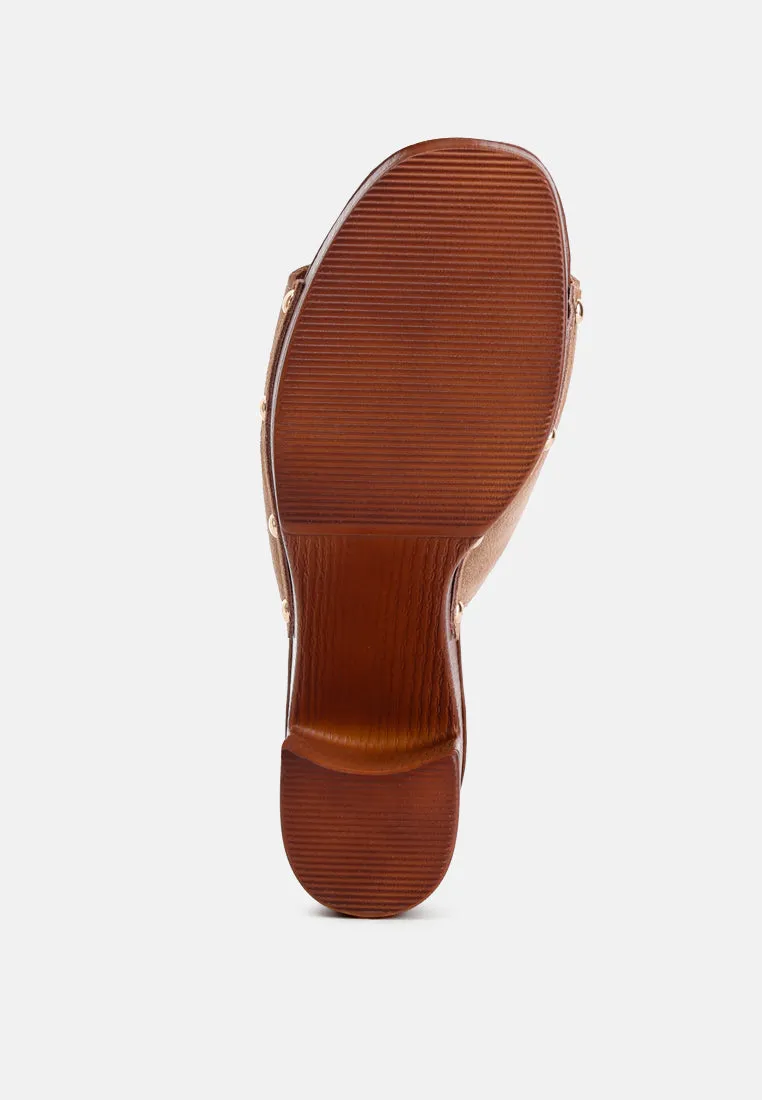 Suede High Block Heel Clogs By Ruw