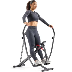 Sunny Health & Fitness Duo Motion Row and Squat Assist Multi-Functional Workout Trainer with Adjustable Resistance, Easy Setup & Foldable, Glute & Leg Exercise Machine - SF-A022070