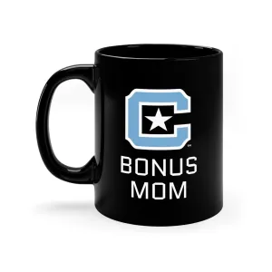 The Citadel Block C Logo, Sports Bonus Mom, Black Mug, 11oz