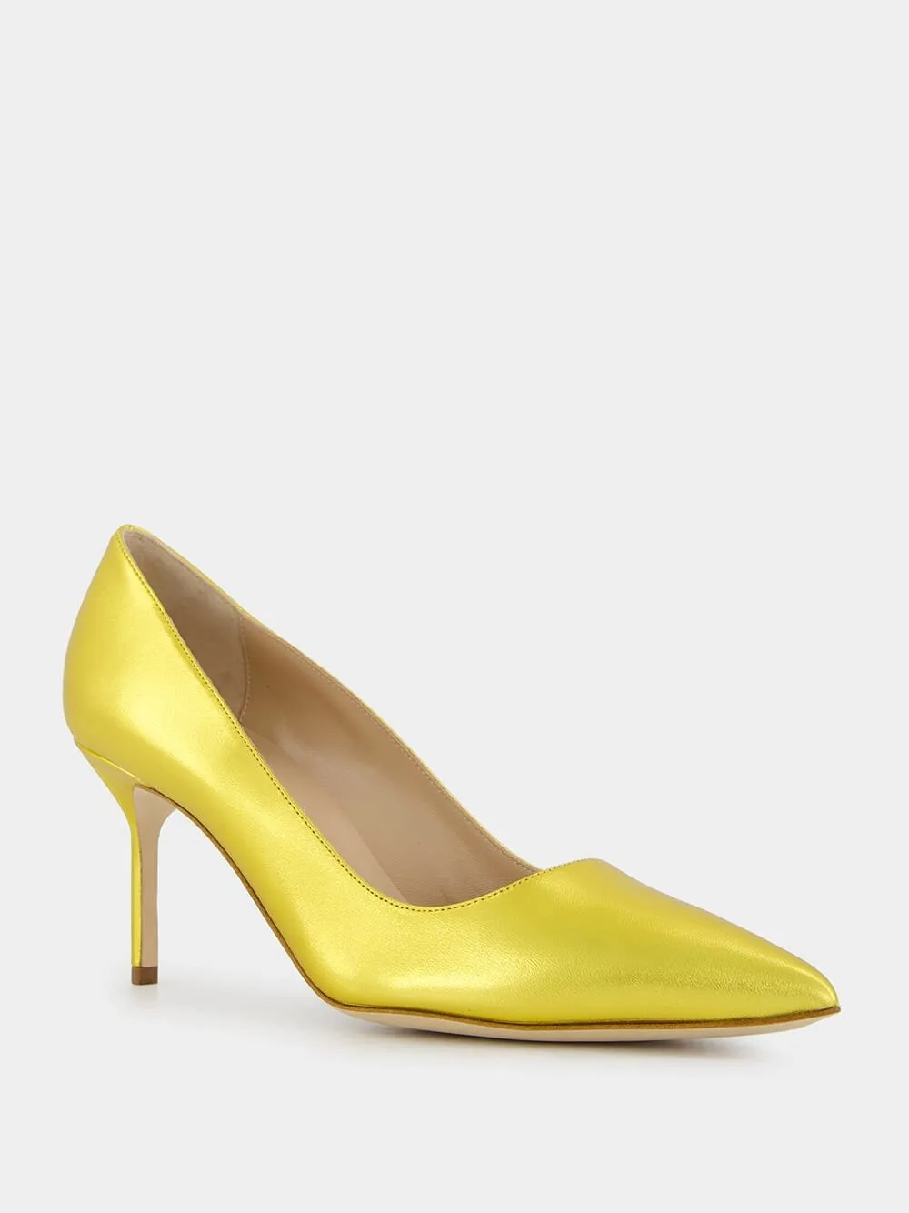 Tora 70mm Yellow Leather Pumps