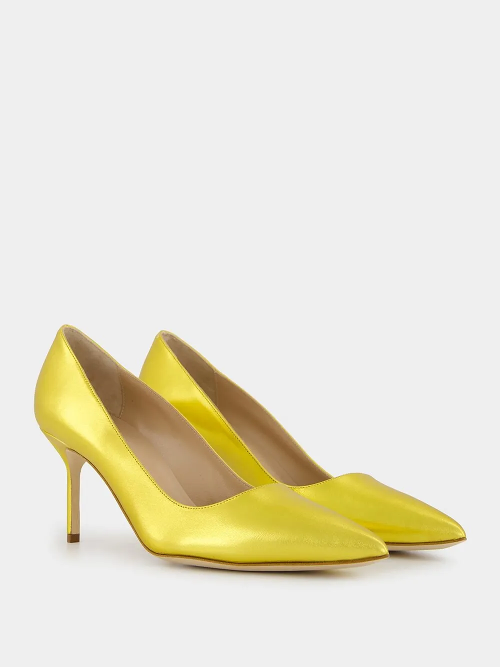 Tora 70mm Yellow Leather Pumps